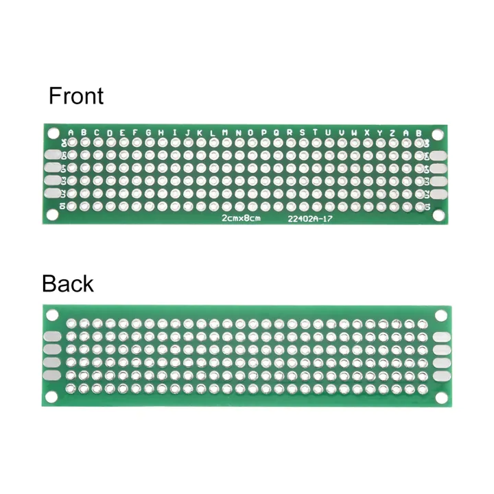 good-quality-quan59258258-uxcell-แผงวงจรพิมพ์ลายอเนกประสงค์สำหรับงานบัดกรีแบบ-diy-20ชิ้น2x-8cm-ด้านคู่