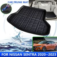 B18สำหรับ Nissan Sentra Sylphy 2020 2021 2022 2023ถาดท้ายรถกระบะท้ายรถยนต์เสื่อดินสอเขียนขอบตากันน้ำอุปกรณ์เสริมพรมปูพื้น