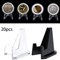 20Pcs Acrylic Stands Mini Coin Display Easel Holder Small Rack For Display Collection Coin Capsule Challenge Coin Medal Holder