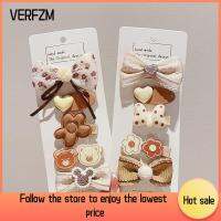 VERFZM SHOP 10pcs เครื่องประดับศีรษะหวาน คลิปผมโบว์ พิมพ์ลายดอกไม้ อุปกรณ์เสริมผม Barrettes บาร์เร็ตต์ 2023ใหม่ กิ๊บติดผมน่ารัก ฤดูหนาวใบไม้ร่วง