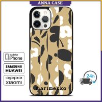 Marimekko Khaki ดอกไม้เคสโทรศัพท์มีลาย Iphone 7 8 Plus 14 Plus 12 13 Mini 11 12 13 14 Pro Max X Xr Xs Max Huawei Mate 20 Mate 30 40 Pro P20 P30 P40 Samsung S10 S20 S21 Plus เคสโทรศัพท์