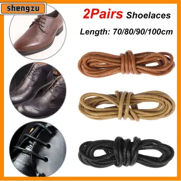 1Pair Waxed Flat Shoelaces Leather Waterproof Casual Shoes Laces Unisex  Boots Shoelace Length 60 80 100 120 140 160 180CM P3