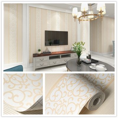 【▼Hot Sales▼】 shang815558 วอลล์เปเปอร์ไม่ทอ3d สไตล์ยุโรป Self Adhesive Wallpaper เครื่องตกแต่งฝาผนังห้องรับแขกห้องนอนสติ๊กเกอร์ตกแต่งบ้าน