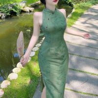 ผู้หญิงฤดูร้อน Cheongsam สีเขียวแขนกุดชุดเครื่องแต่งกายวินเทจบางใหม่สไตล์จีนแบบดั้งเดิมชุด S ถึง Xxl Vestido Chino