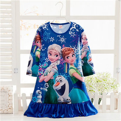 2019-blue-new-style-anna-pattern-girls-nightgowns-children-party-dresses-sleepwear-pajamas-baby-girls-nightie-dress-pyjamas