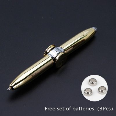 ปากกาเครื่องเขียนสำหรับสำนักงานแบบปากกาหมึกเจลหมุนปากกาลูกลื่น Relief ความเครียดทำจากโลหะปากกาสำหรับการเขียนแอลอีดีจิบโรอเนกประสงค์