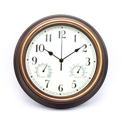 นาฬิกาแขวนผนังความชื้นและอุณหภูมิ12นิ้วนาฬิกาควอตซ์ห้องรับแขกห้องนอนเรียบง่าย Clockpengluomaoyi