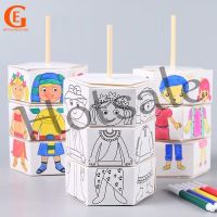 【hot sale】 ■¤☄ B02 DIY Rotating Painting Character Toy Handmade Artcraft Children Colouring Graffiti Set with Watercolor Pen