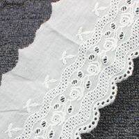 【CW】 YACKALASICotton Eyelet EmbroideredRibbonCotton Voile Sewing Apparel Trims Appliqued MilkyWhite 8CM