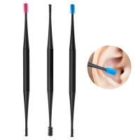 New Soft Silicone Spiral Design Ear Pick Double ended Earpick Ear Wax Curette Remover Ear Cleaner Spoon Spiral Ear Clean Tool