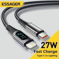 ESSAGER 20W PD USB C สายชาร์จอย่างรวดเร็วสำหรับ 14 13 12 Pro Max XR จอแสดงผลดิจิตอลศัพท์มือถือสายข้อมูลสำหรับ .