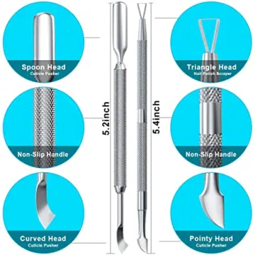 Utopia Care - Cuticle Pusher and Cutter - Professional Grade Stainless  Steel Cuticle Remover and Cutter - Durable Manicure and Pedicure Tool - for  Fingernails and Toenails 