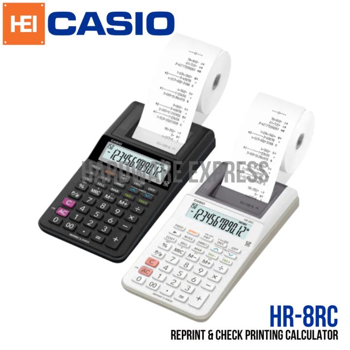 CASIO HR-8RC Reprint & Check Printing Calculator (12 Digits) | Lazada PH