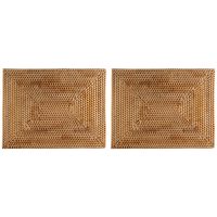 2 Pcs Table Mats Non Slip Rattan Placemats Dining Table Heat Resistant Woven Place Mats Insulation Heat Resistant Mats