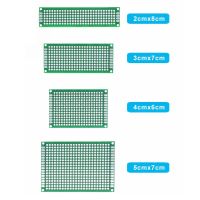 บอร์ดไฟเบอร์กลาสพิมพ์ลายสองด้าน3X7ซม. สำหรับ5x Arduino ขนาด7ซม. แผงวงจรโพรโทบอร์ดสำหรับใช้ทดลองแผงวงจรแผ่นตัดขนมปังบอร์ดพลาสติกสำหรับใช้ต่อวงจรต้นแบบ PCB