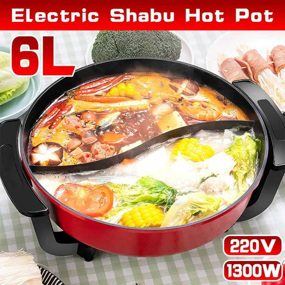 Hot Pot with Divider Non-Stick Shabu Shabu Pot for Induction