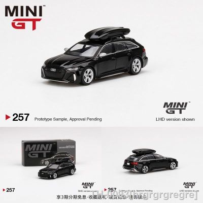 ❈ hrgrgrgregre Modelo de carro fundição da liga mini GT RS6 Avant que viaja com bagagem do telhado coleção parte alta decoração home 1:64