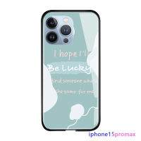 Cetus Apple iPhone 15 Plus 15 Pro 15 Pro Max หรูหรา INS ญี่ปุ่นและเกาหลีดอกไม้โชคดีเคสมันวาวกระจกเทมเปอร์ปลอกเคสประกบหลังแบบแข็ง