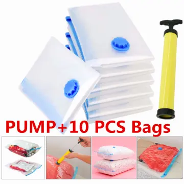 10pcs Vacuum Storage Bags,Travel Storage Compression Bags with Electric Air  Pump for Closet Organize and Packaging 