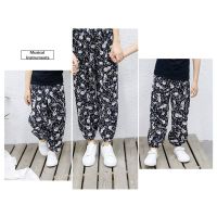 【TS】Mosquito Pants Summer Boys Girls Long Pants Anti Mosquito Cotton Silk Pants Printing Linen Trousers