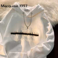 Marquise1997 เสื้อฮู้ด เสื้อแขนยาวอบอุ่น หลวมและสบาย ทันสมัย เท่ ล้ำสมัย ชิค WWY23A0PRZ 43Z231024