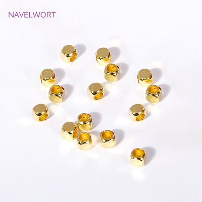 Brass 2.5mm 18K Gold Plated Cube Spacer Beads DIY Bracelet Handmade Crafts Beads For Jewelry Making Accessories For Jewelry DIY accessories and others