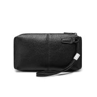 Men Clutches Handbags High Quality Soft Leather Mobile Phone Bag Business Wallet Wristlets Male Retro Casual Long Zip-up Wallets