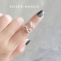 Silver-Aholic แหวนเงินแท้ Infinity ประดับเพชรCZ สวยหรู มี 2ขนาด 16mm ,12mm