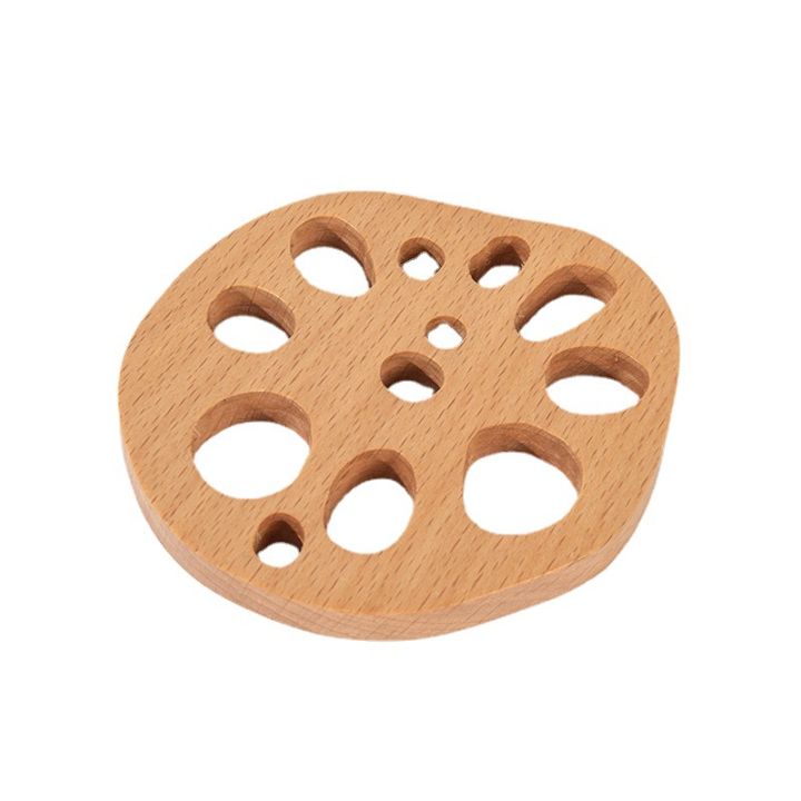 camping-supplies-lotus-root-slice-table-mat-drink-placemat-wooden-solid-wood-cup-pad-cup-mat-lotus-root-coasters