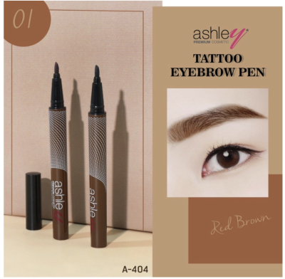 ASHLEY TATTOO EYEBROW PEN A-404 ปากกาเมจิกเขียนคิ้ว ที่จะให้ทรงสวยคม เสมือนสักคิ้ว กันน้ำ กันเหงื่อ