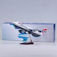 50.5ซม. 1:160แบบจำลองย่อขนาดเครื่องบินแอร์บัส A380สายการบินอังกฤษพร้อมที่จัดแสดงของเล่นเก็บเครื่องบินเรซินเหล็กหล่อ