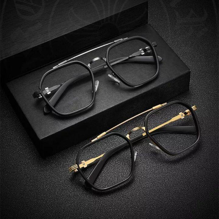 🇲🇾Ready Stock Clear Glasses Men Optical Clear Glasses Black Square ...