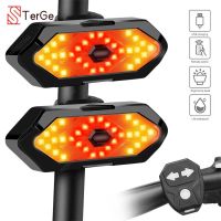 ☃☍∋ 1/2PCs Bicycle Turn Signal Light Wireless Remote Control USB Rechargeable Front Rear Bike Tail Lights for MTB Scooters MTB Road