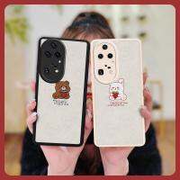 leather texture Phone Case For Huawei P50 Pro Dirt-resistant Cartoon personality couple Anti-knock cute simple creative