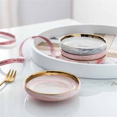 Nordic Ceramic Small Jewelry Dish Earrings Necklace Ring Storage Plates Fruit Dessert Display Bowl Decoration Sauce dish