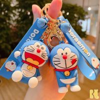 Cartoon Cute Doraemon Jingle Cat Keychain Creative Couple Car Bag Pendant Doll Gift Wholesale Keychain Charms Anime Keychain