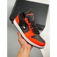 Air- J0rdan 1ต่ำ J1 Black Orange รองเท้าบาสเก็ตบอลสำหรับผู้ชายรองเท้าผ้าใบสำหรับผู้หญิงรองเท้าคู่35-46