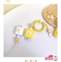 ✅Set Cablebite18w/20w ลายไข่ดาว(ตัวใส่หัวชาร์จ+ตัวใส่ปลายสายชาร์จ+สายพัน3in1)ชุดถนอมสายชาร์จสำหรับไอโฟน กันสายหัก (B023)