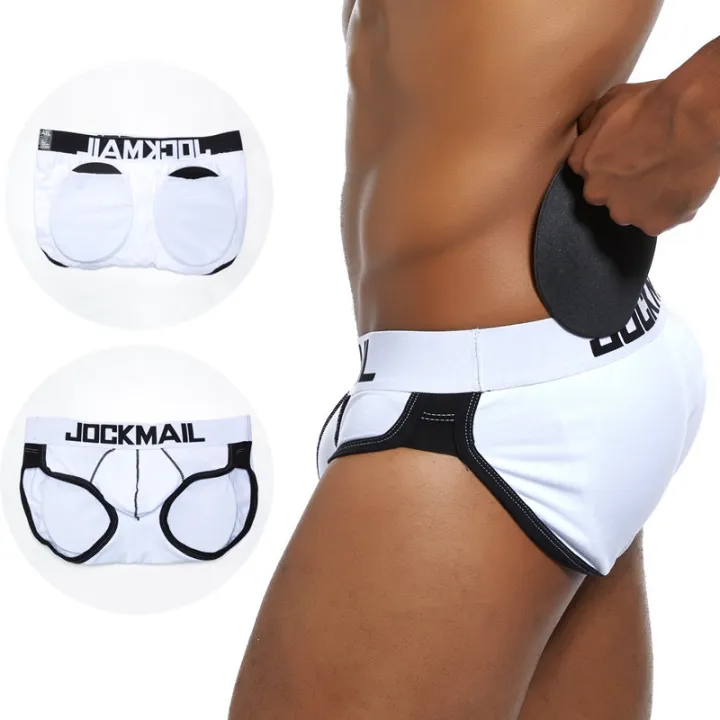 Jockmail Padding Men Briefs Padded Hip Male Underwear Y Push High Cup Underpant Back Butt Pads 4771