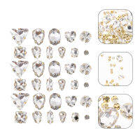 Jiogein 130pcs เย็บบน rhinestones multi-use diy rhinestones วัสดุตกแต่งแก้วสำหรับ DIY