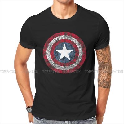 หมวก Shield การ์ตูน Hip Hop TShirt Disney Captain America ฟิล์ม Casual T เสื้อร้อนขายเสื้อยืดผู้ใหญ่