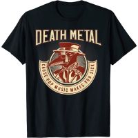 TEE เสื้อยืด พิมพ์ลาย Death Metal Cause Pop Music Makes You Sick Plague Mask สําหรับผู้ชาย