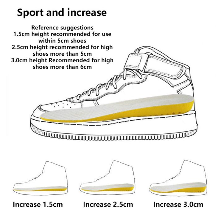 ผู้ชายผู้หญิงเพิ่มความสูงสูงเต็ม-insoles-หน่วยความจำโฟมรองเท้าเบาะแผ่น