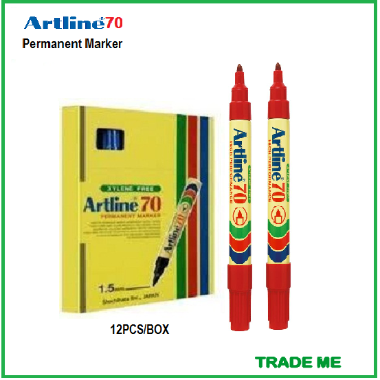 Permanent Marking pen Artline 70Red ( 12pcs/Box) Lazada PH