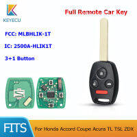 KEYECU 4ปุ่มสำหรับ Honda Accord Coupe และ Acura TL TSL ZDX, FCC ID: MLBHLIK-1T เปลี่ยนรีโมทคอนลรถ Key Fob