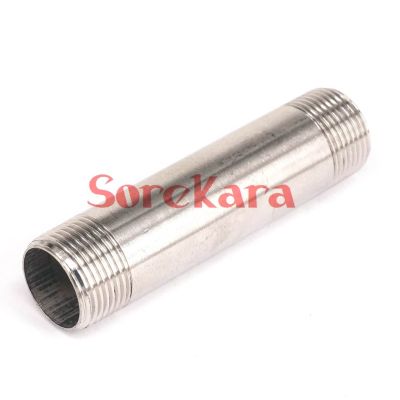 1 quot; BSP Equal Male Thread Length 100mm 304 Stainless Steel Long Straight Pipe Fitting Connector Adapter