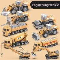 Forklift Truck Road Roller Excavator Crane Bulldozer Cement Truck Alloy+plastic Engineering Vehicle Toy Model Cars Set Boy Gift