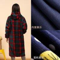 [COD] and winter flannel warm plus velvet overcoat lengthened work clothes kitchen housework coat gown anti-dirty