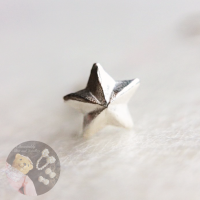 S925 ต่างหูดาวเงินแท้ Sterling silver star stud earrings ก้านบาง-4 mm