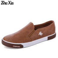 Zhu Xia   Slip-Ons &amp; Loafersสไตล์ใหม่รองเท้าบุรุษรองเท้าหนังรองเท้าลำลองเกาหลีรองเท้าสีขาว